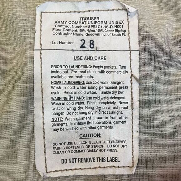 Military Issued Camouflage 6 Pocket Utility Cargo Pant Sz M - Picture 8 of 8